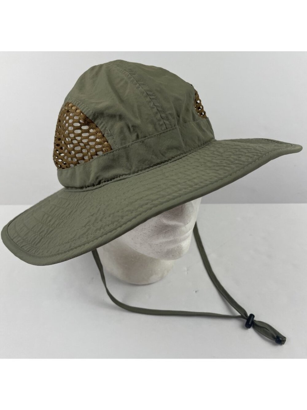 Juniper Boonie Hat Adults OS Gray Mesh Wide Brim Chin Strap Outdoors Hike Fish